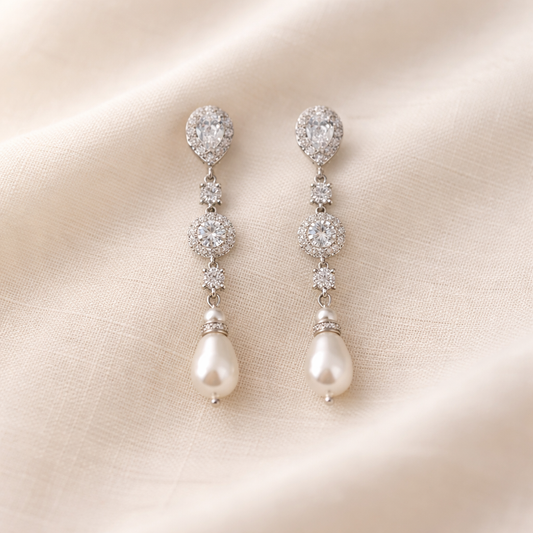 Pearl Drop Bridal Earrings
