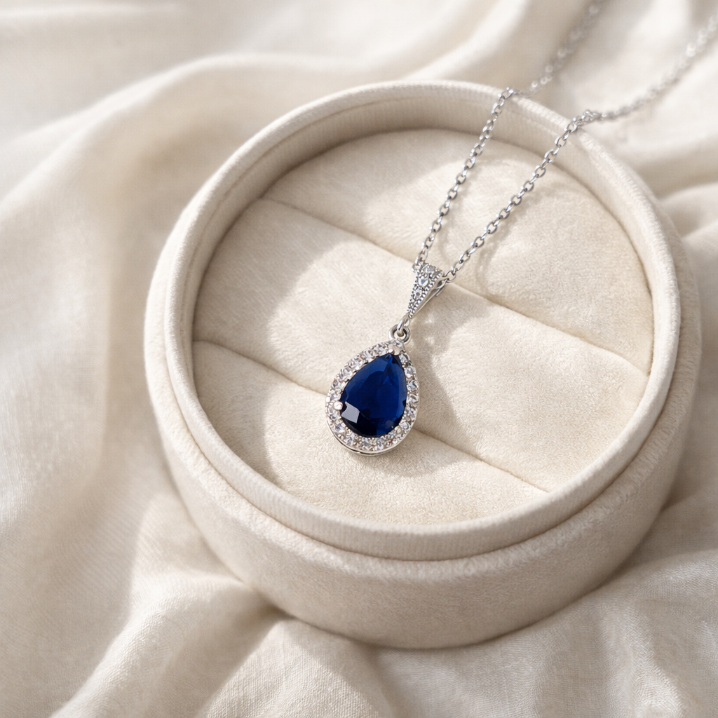 Something Blue Bridal Sapphire Teardrop Earrings