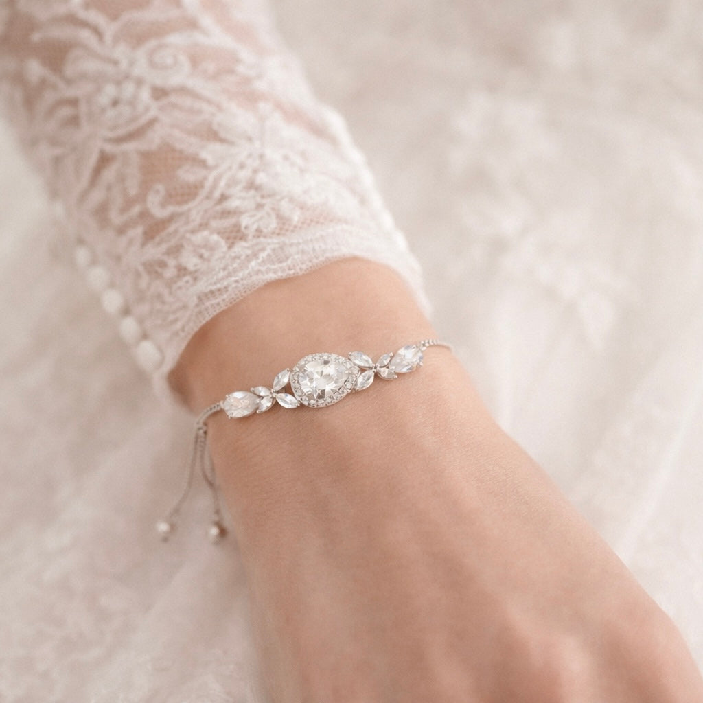 Bridal CZ Teardrop Bracelet