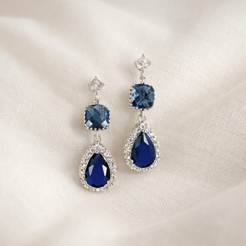 Boucles d'oreilles longues à clips Myelle CZ Marquise 