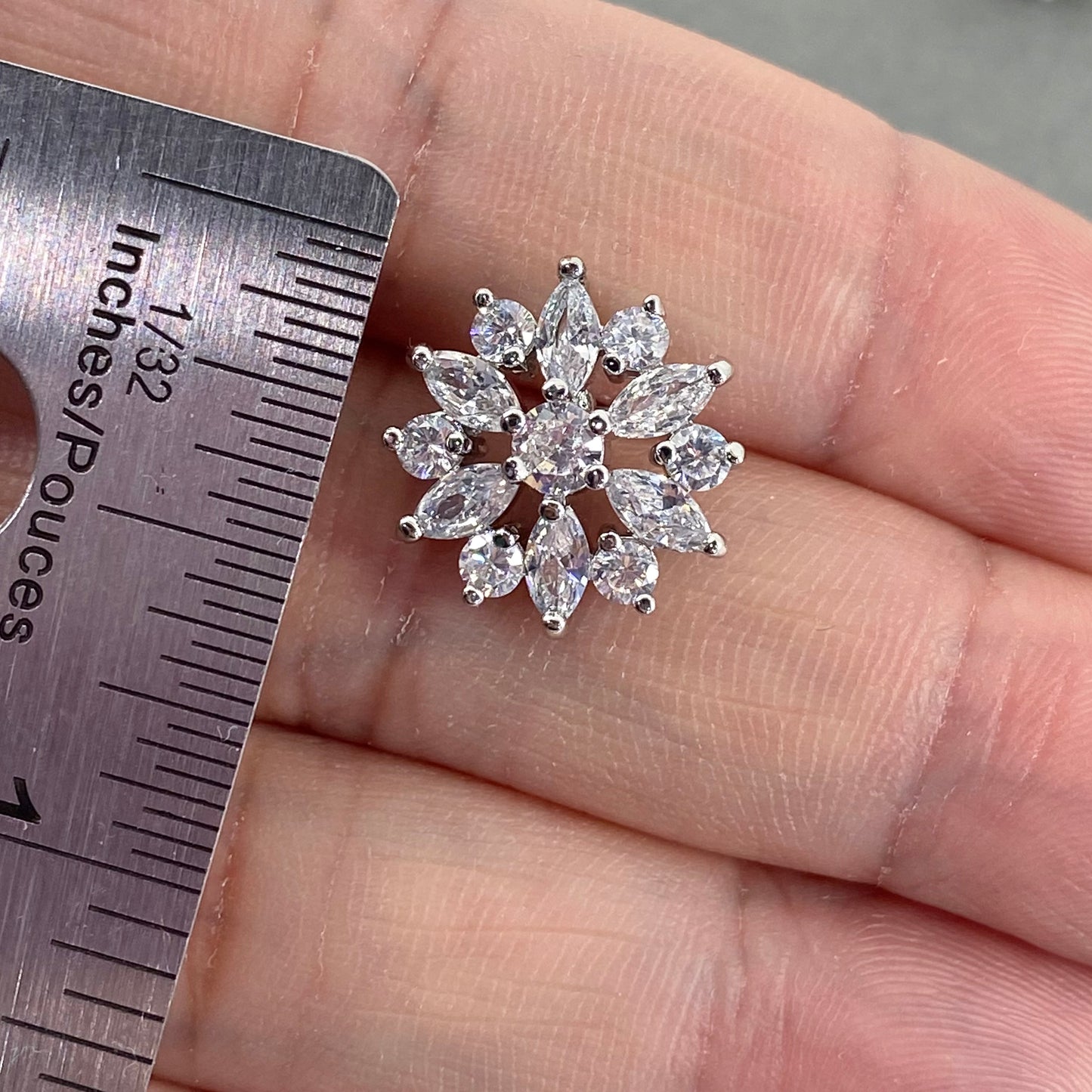 Kaelee CZ Classic Flower Stud Earrings