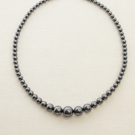 Dark Grey Pearl Gradual Necklace