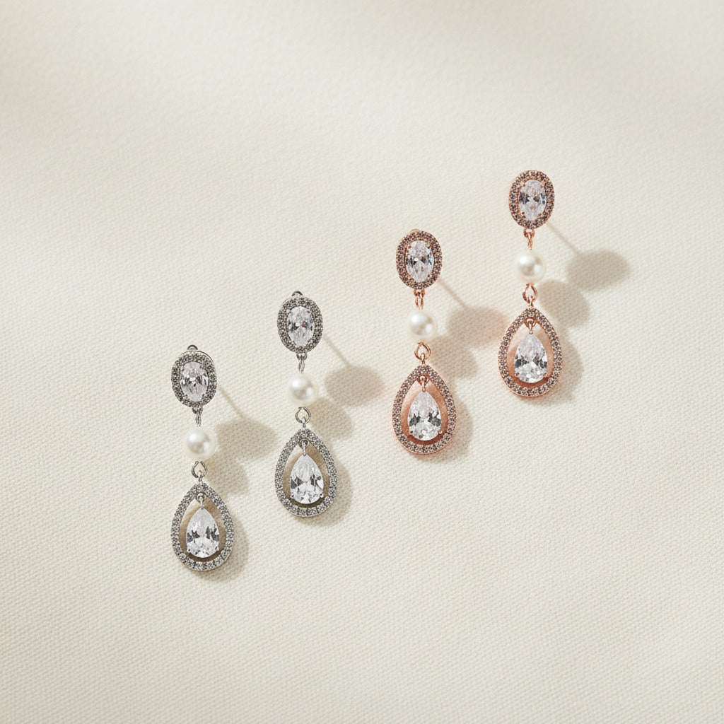 Boucles d'oreilles pendantes Kira en forme de larme 