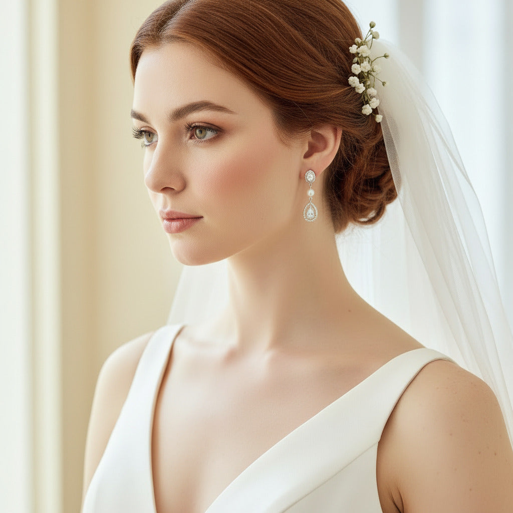 Boucles d'oreilles pendantes Kira en forme de larme 