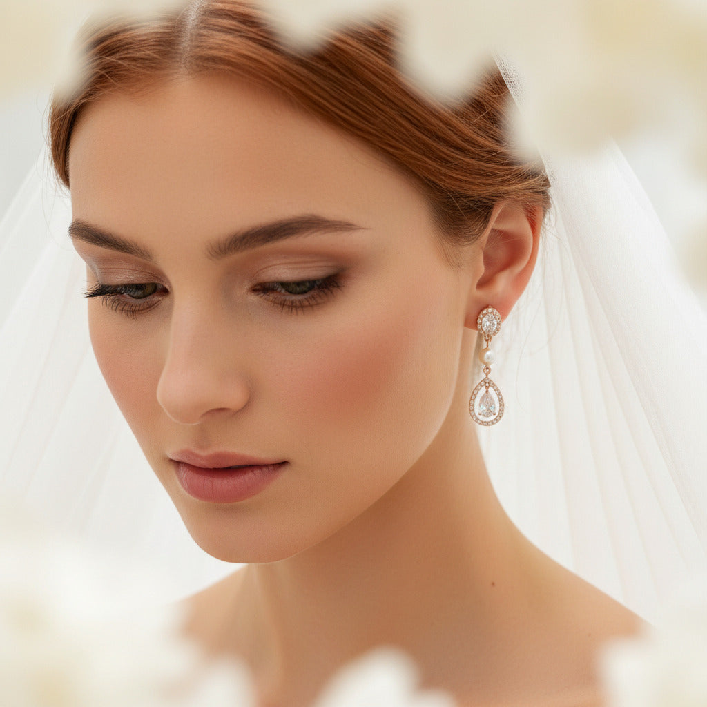 Boucles d'oreilles pendantes Kira en forme de larme 