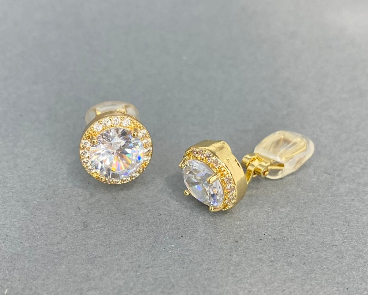 Boucles d'oreilles longues à clips Myelle CZ Marquise 