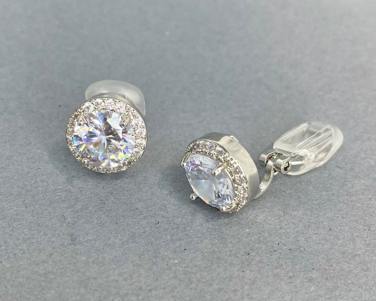 Boucles d'oreilles longues à clips Myelle CZ Marquise 