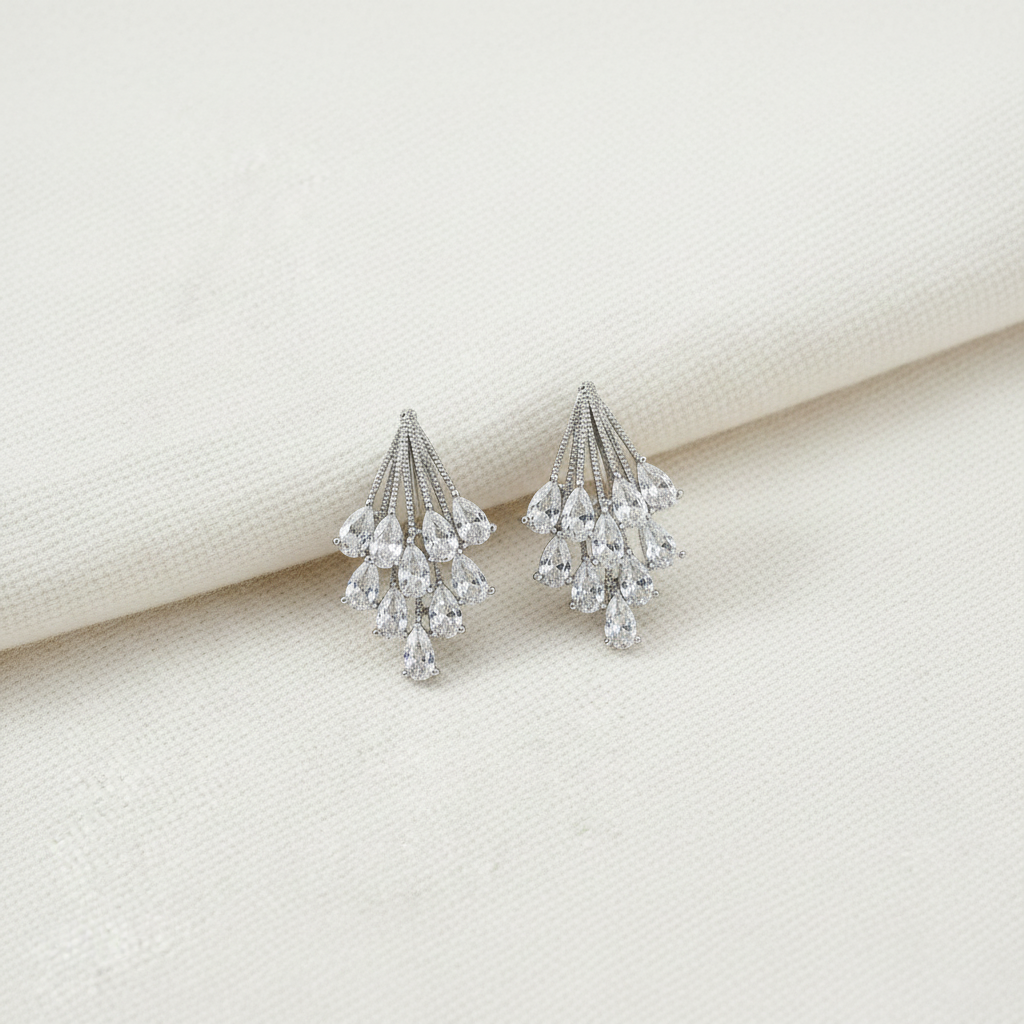 Wedding Bridal CZ Marquise Clip-on Earrings