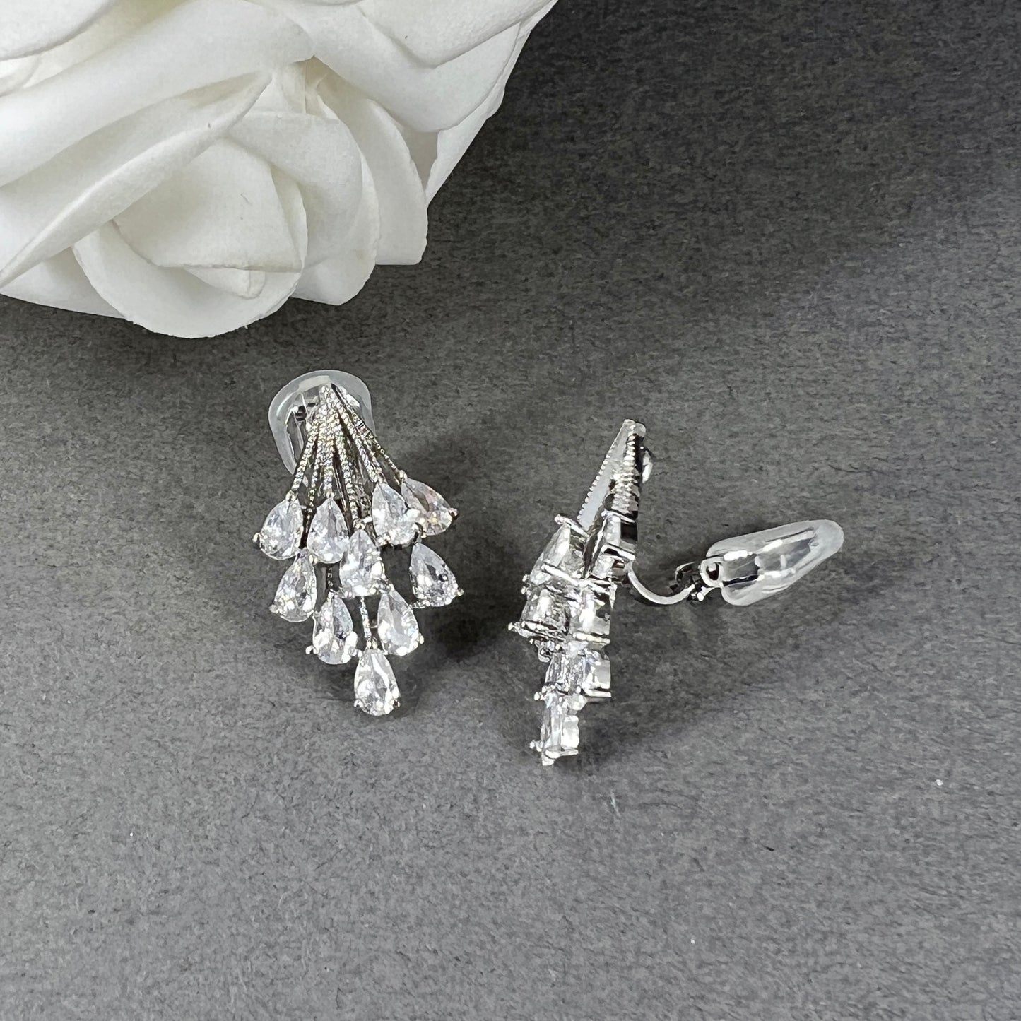 Meggie CZ Marquise Clip-on Earrings