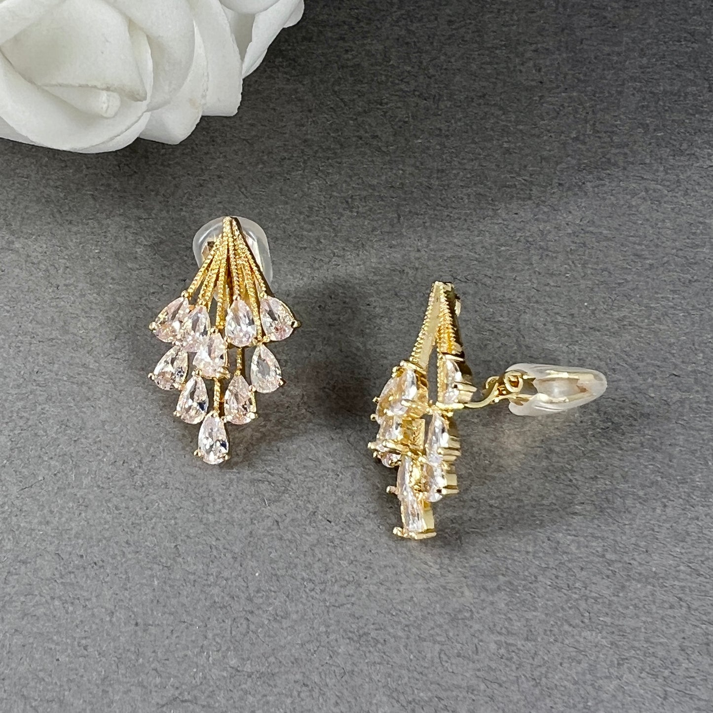 Meggie CZ Marquise Clip-on Earrings