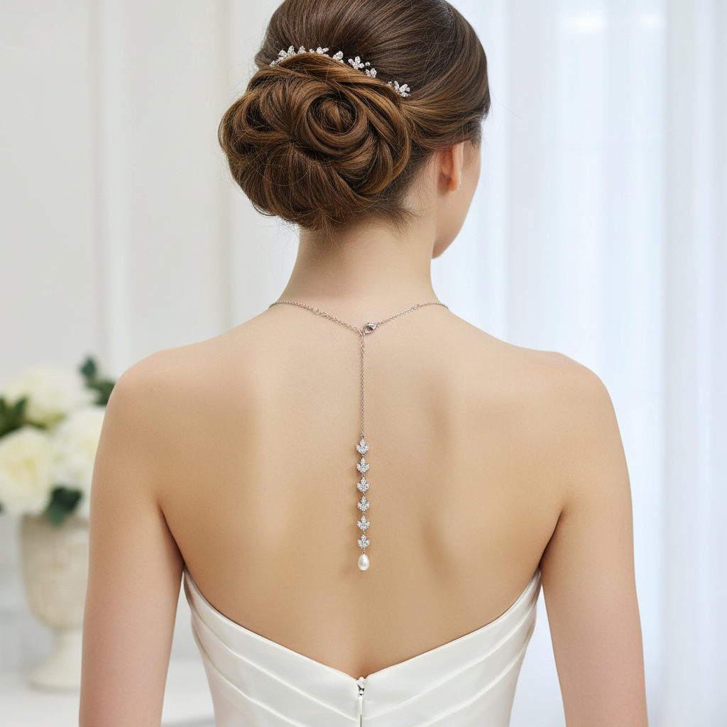 Ensemble collier et boucles d'oreilles Paige 2 pièces en zircone cubique avec fond floral et perles 