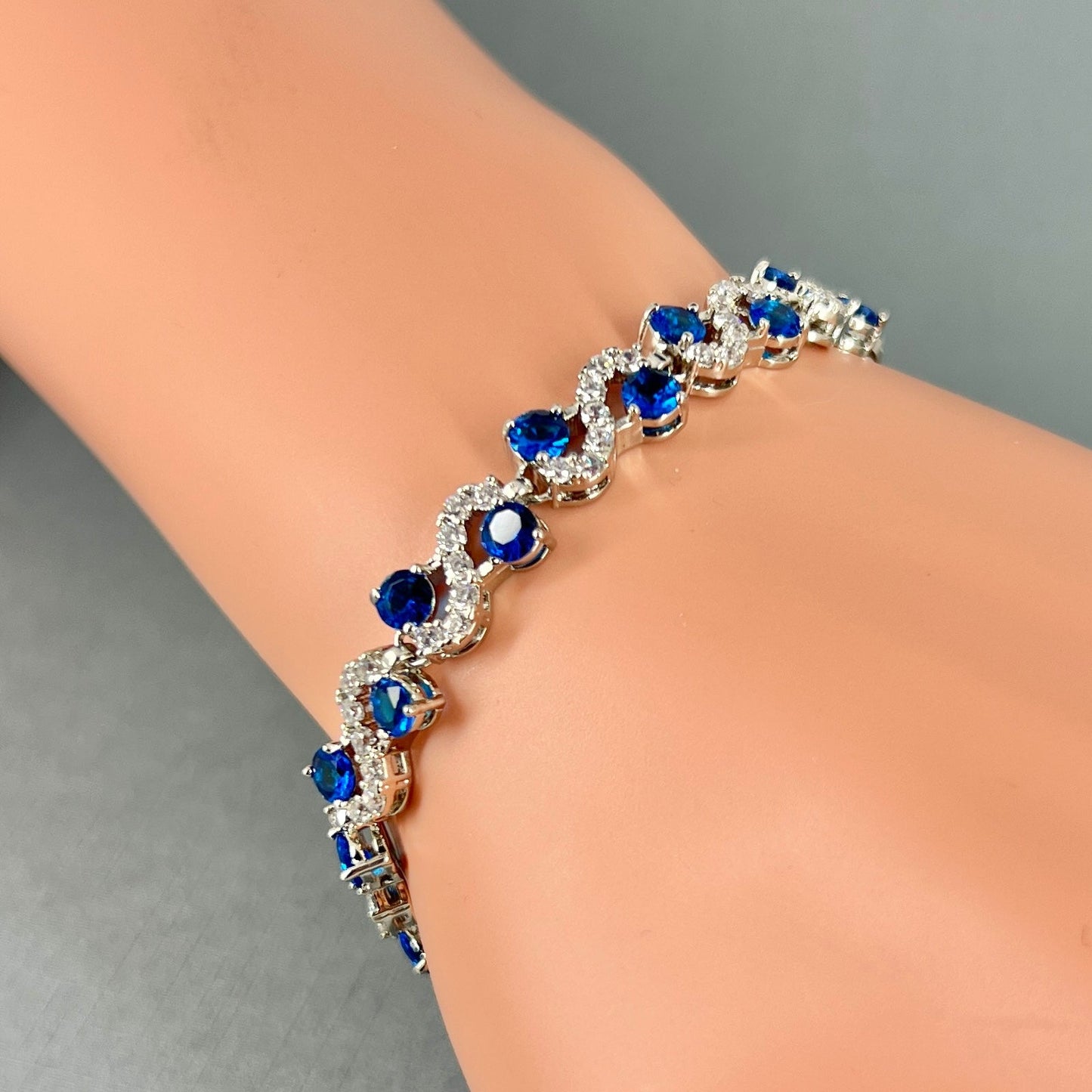 Clearance Royal Blue Bracelet and Earrings Set