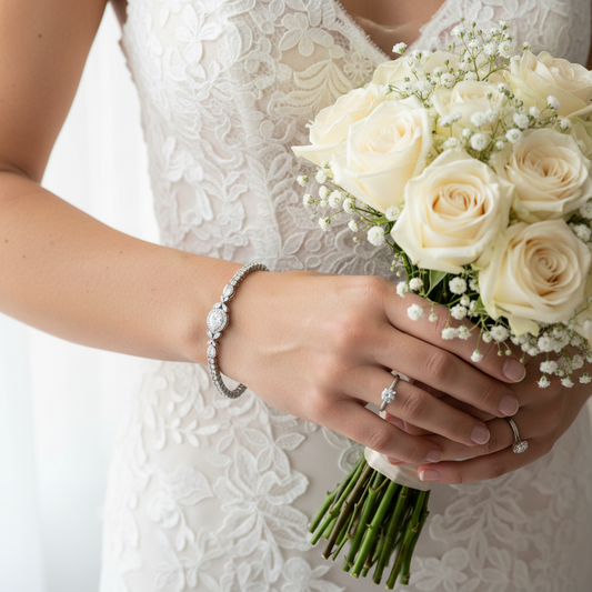 Wedding Bridal Cubic Teardrop Tennis Bracelet