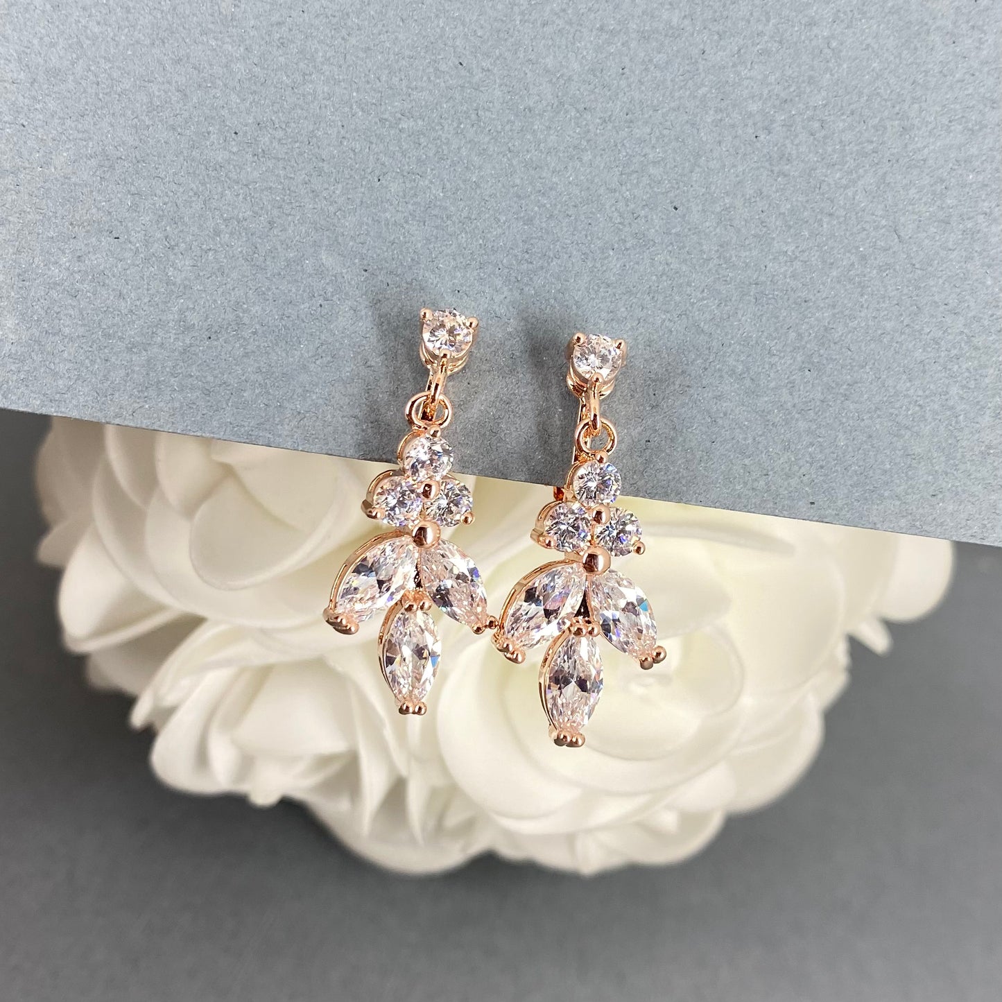 Mabel Marquise Floral Clip-on Earrings