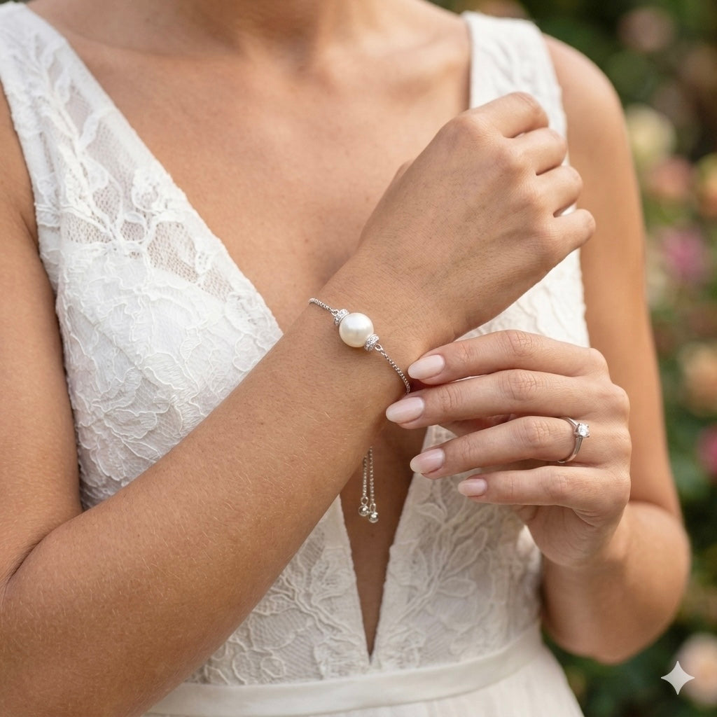 Simple Classic White Pearl Adjustable Bracelet