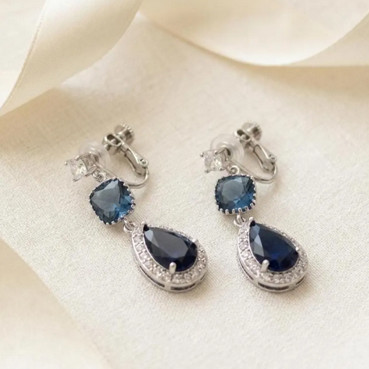 Boucles d'oreilles longues à clips Myelle CZ Marquise 