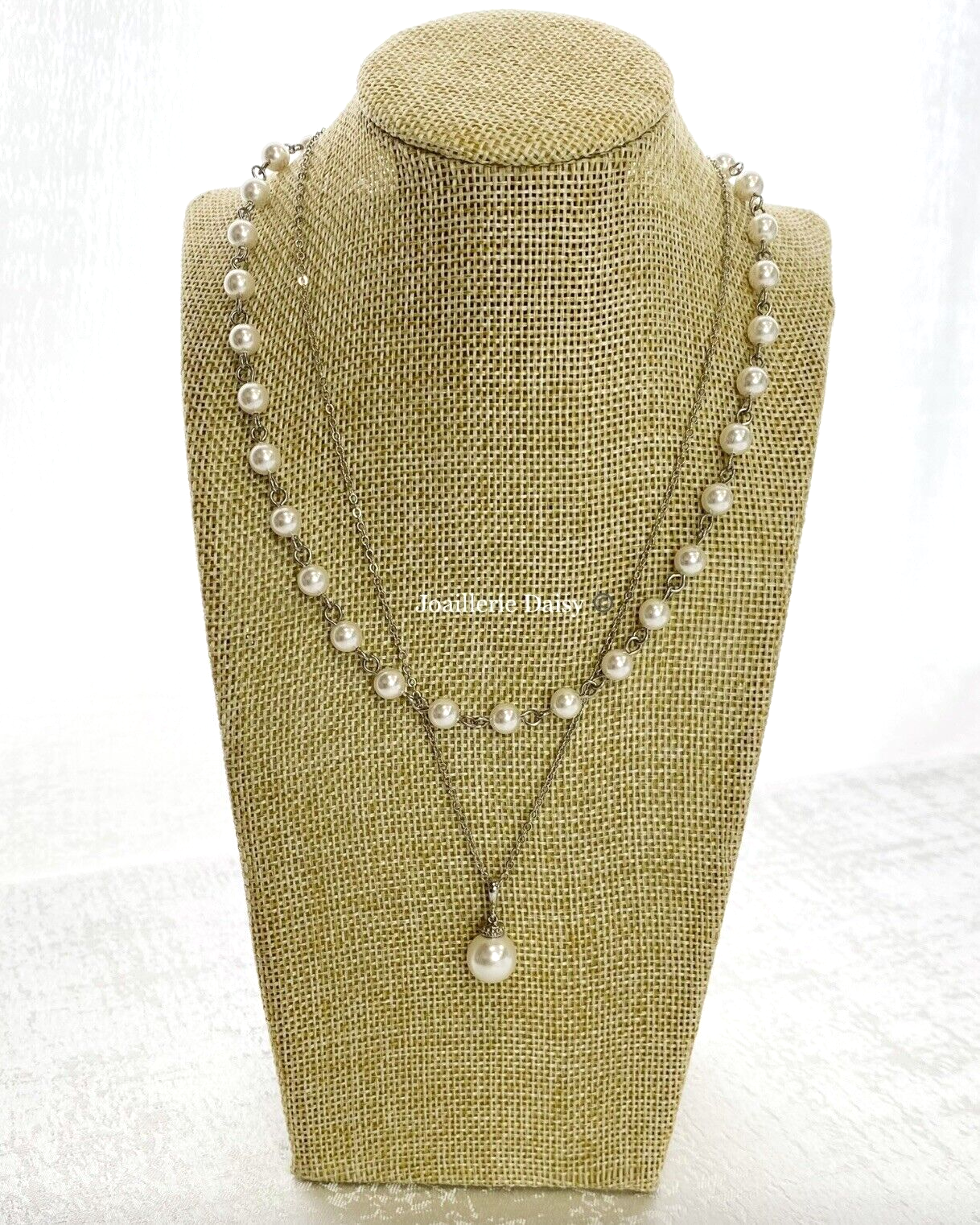 Jessie Double Layer Austrian Crystal Pearl Necklace